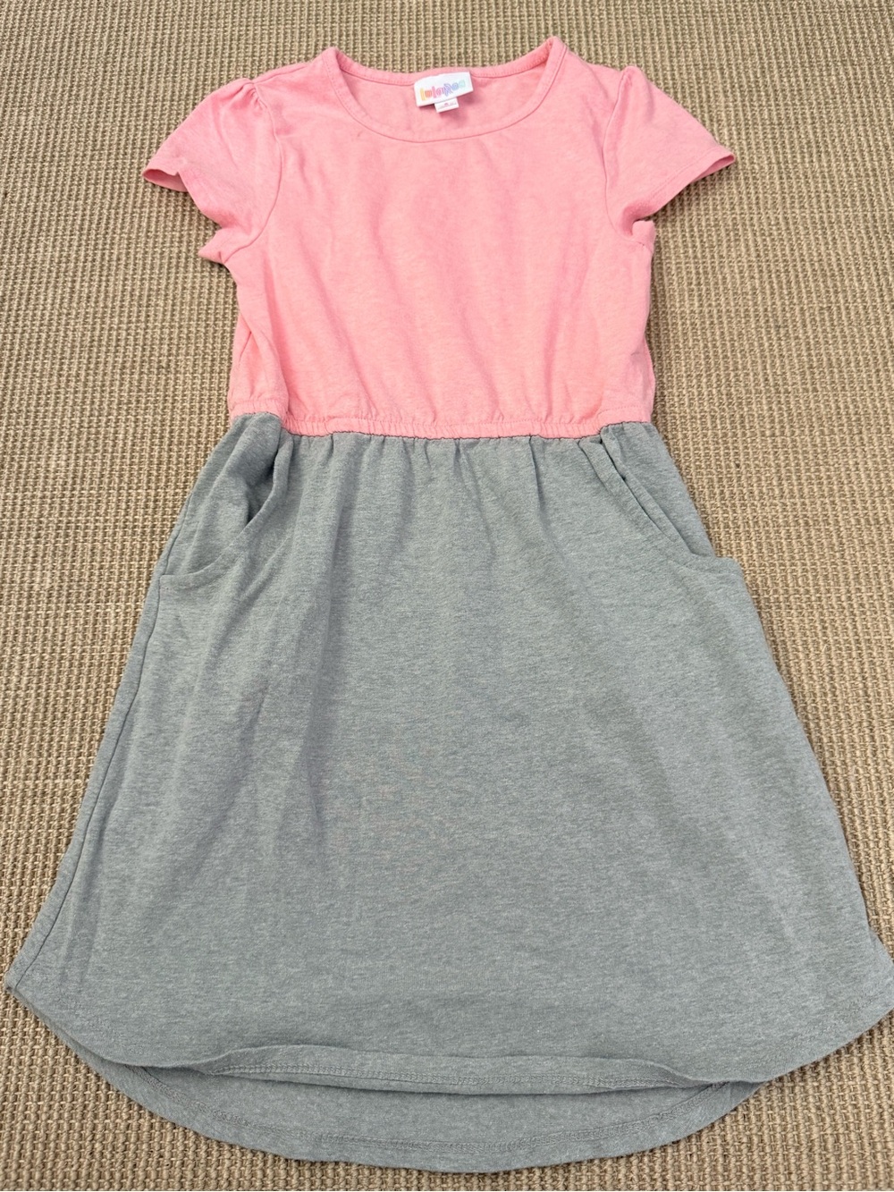 Children's Two-Tone Pink and Gray Knit Dress by Lularoe